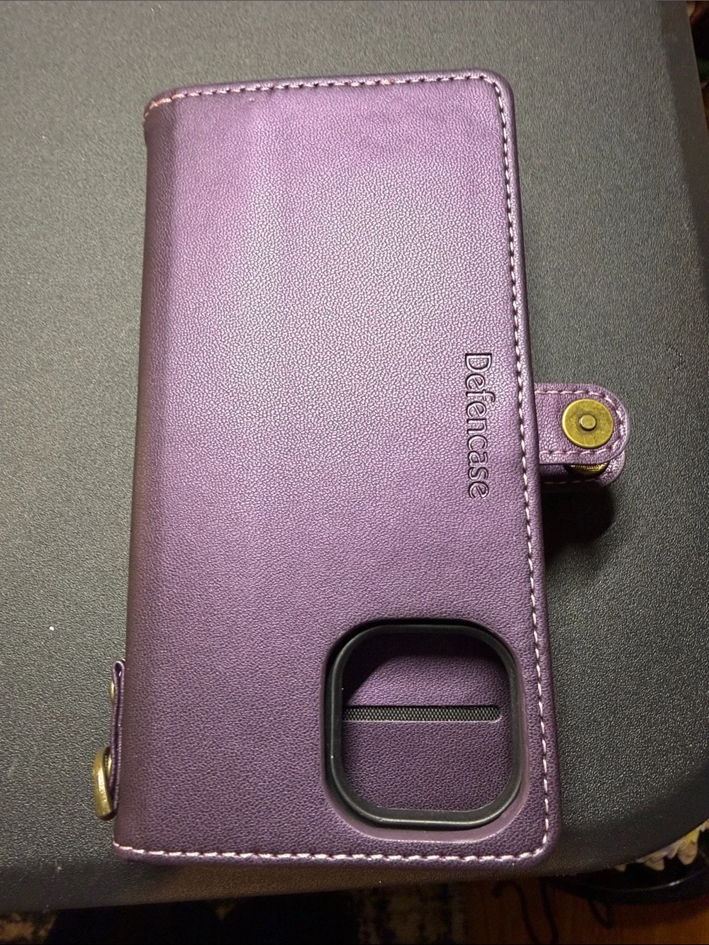 Purple Wallet Phone Case with Card Slot for iPhone 15